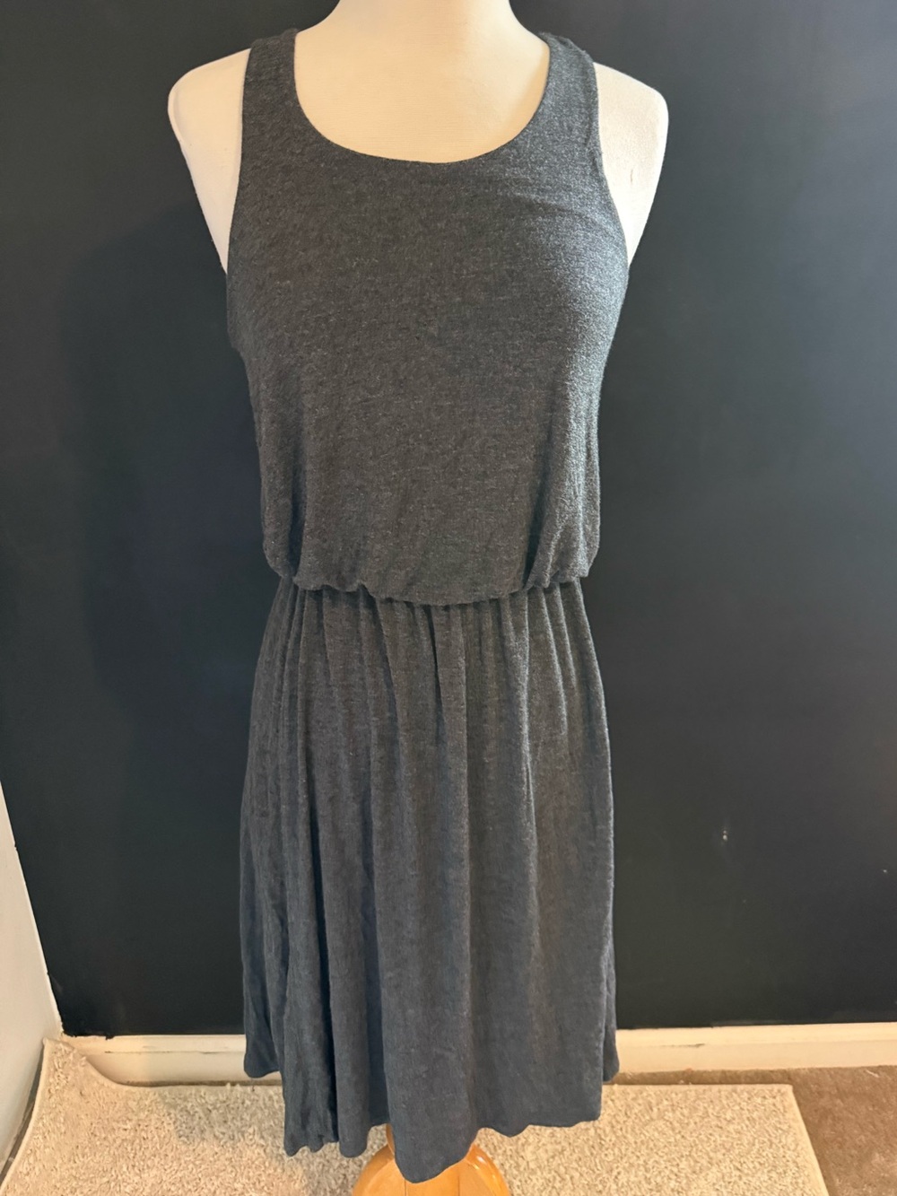 Zenana Sleeveless Charcoal Tank Dress with Elastic Waist super soft! Size small